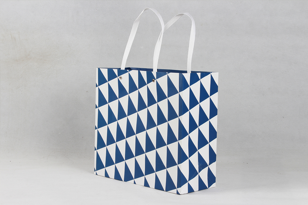 寶藍三角個性禮品銅版紙袋定制 寶藍三角個性禮品銅版紙袋定制