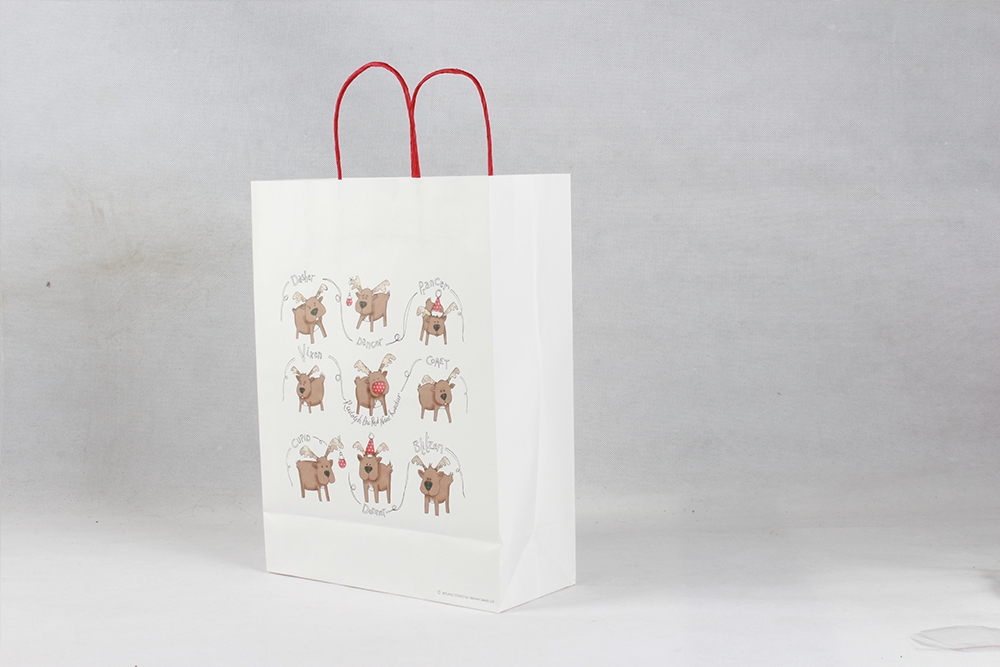 卡通鹿簡約牛皮服裝紙袋定制 卡通鹿簡約牛皮服裝紙袋定制