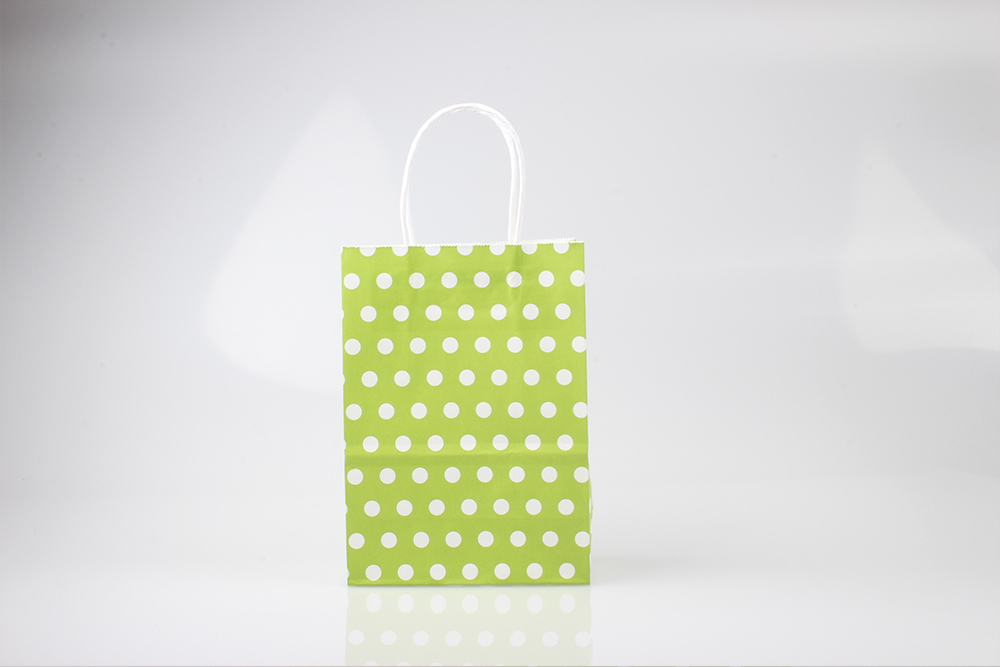 中號圓點時尚白牛皮紙袋 中號圓點時尚白牛皮紙袋