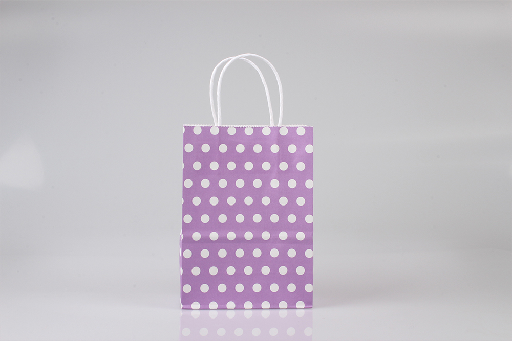 中號圓點時尚白牛皮紙袋 中號圓點時尚白牛皮紙袋