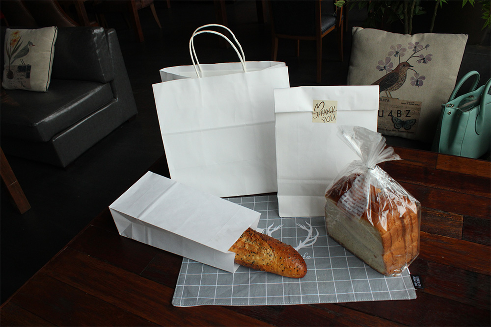 簡約白色牛皮食品袋 簡約白色牛皮食品袋