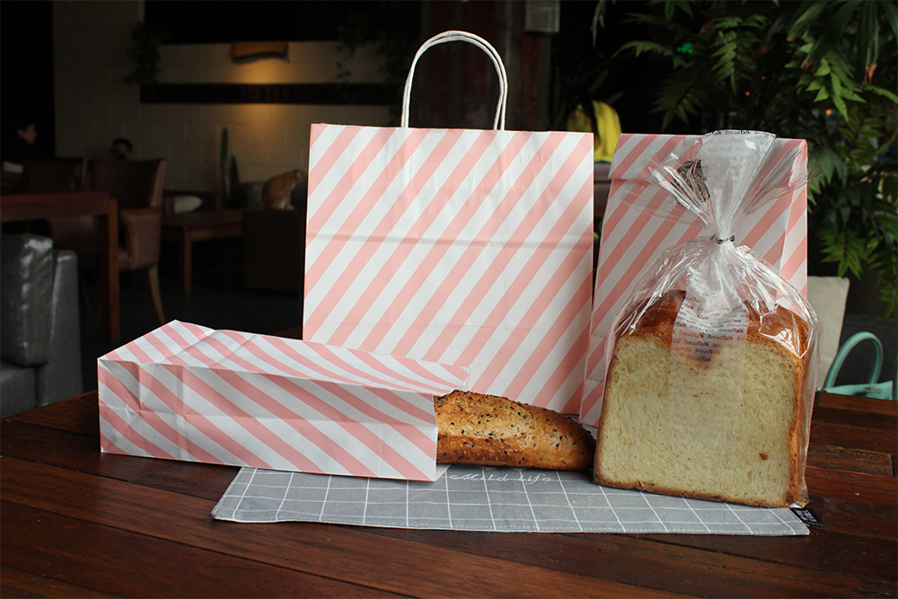 時尚粉紅條紋牛皮食品袋 時尚粉紅條紋牛皮食品袋
